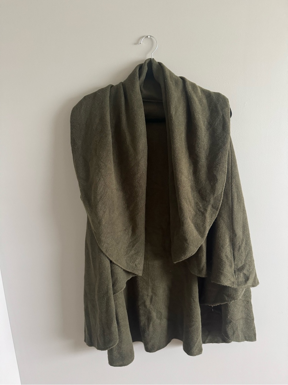 Moth by Anthropologie Olive Green Draped Open-Front Women's Cardigan